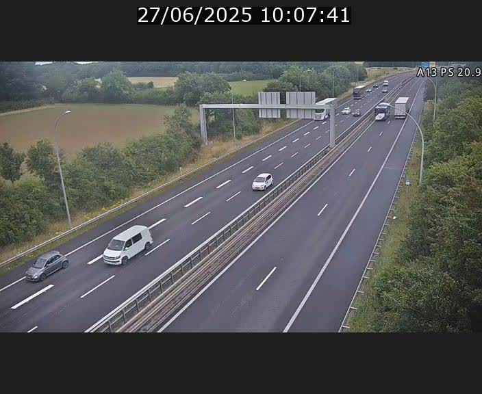 <h2>Traffic live webcam Luxembourg Croix de Bettembourg, rond-point d'Hellange - A13 direction Allemagne - BK 20.9</h2>