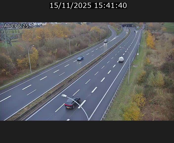 Traffic live webcam Luxembourg Frisange - A13 direction Allemagne - BK 26