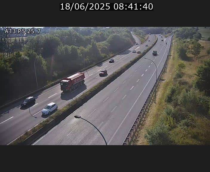 Traffic live webcam Luxembourg Frisange - A13 direction Allemagne - BK 26