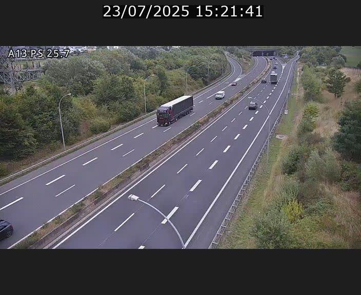 Traffic live webcam Luxembourg Frisange - A13 direction Allemagne - BK 26