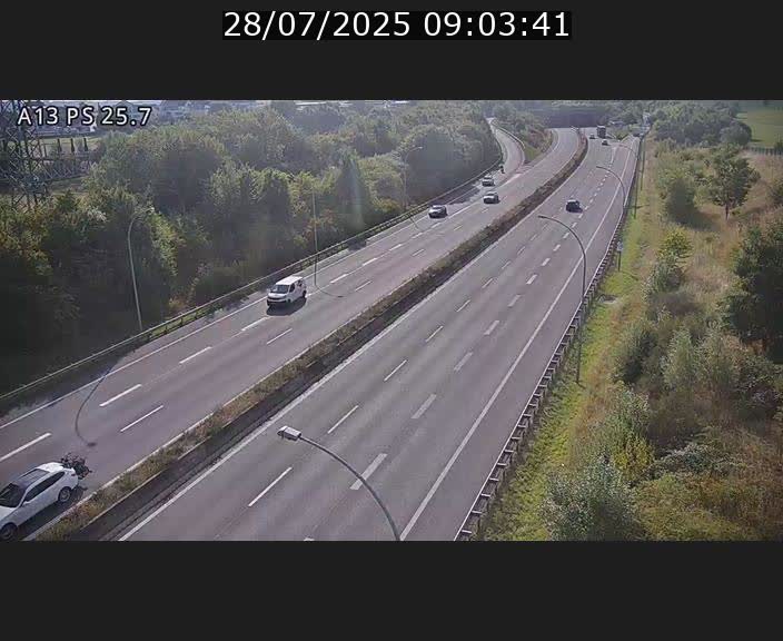 Traffic live webcam Luxembourg Frisange - A13 direction Allemagne - BK 26
