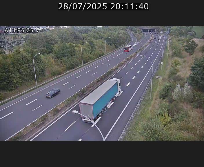 Traffic live webcam Luxembourg Frisange - A13 direction Allemagne - BK 26