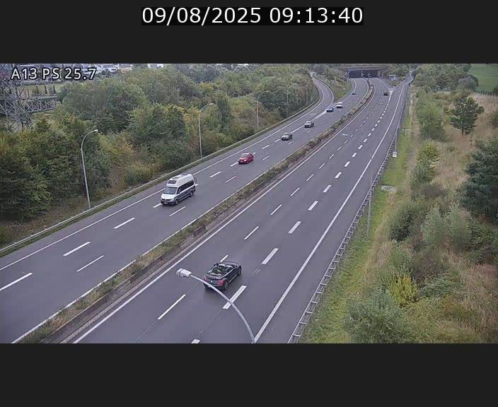 Traffic live webcam Luxembourg Frisange - A13 direction Allemagne - BK 26