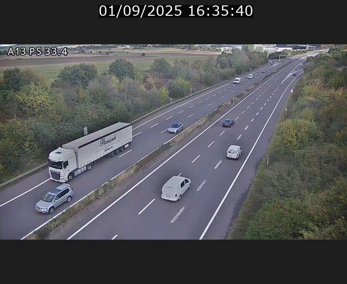 <h2>Webcam trafic sur A13 à hauteur de Mondorf-les-Bains en direction d'Altwies</h2>