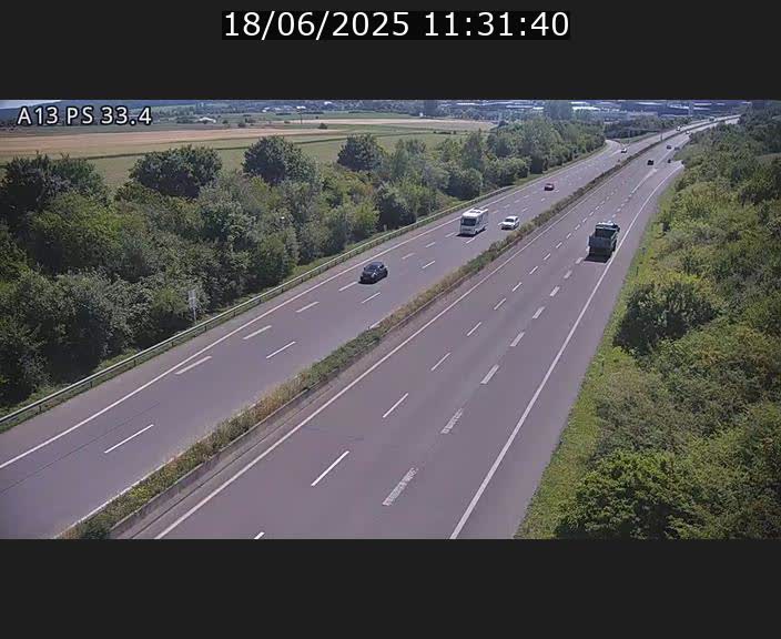 Webcam trafic sur A13 à hauteur de Mondorf-les-Bains en direction d'Altwies