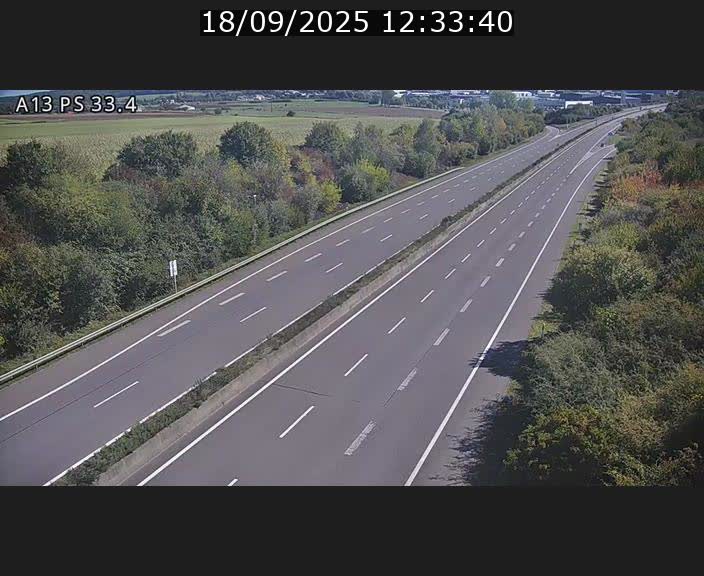 Webcam trafic sur A13 à hauteur de Mondorf-les-Bains en direction d'Altwies