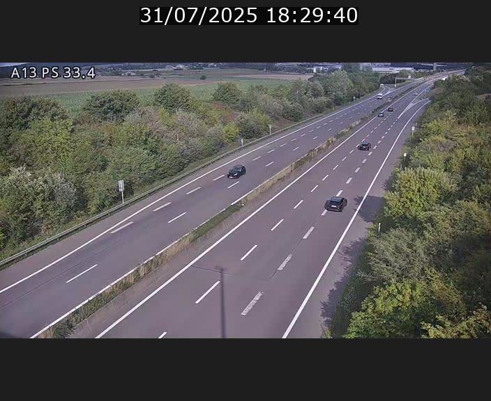 Webcam trafic sur A13 à hauteur de Mondorf-les-Bains en direction d'Altwies