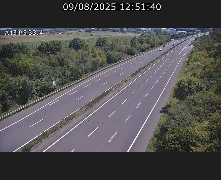 Webcam trafic sur A13 à hauteur de Mondorf-les-Bains en direction d'Altwies