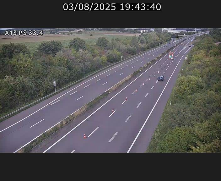 Webcam trafic sur A13 à hauteur de Mondorf-les-Bains en direction d'Altwies