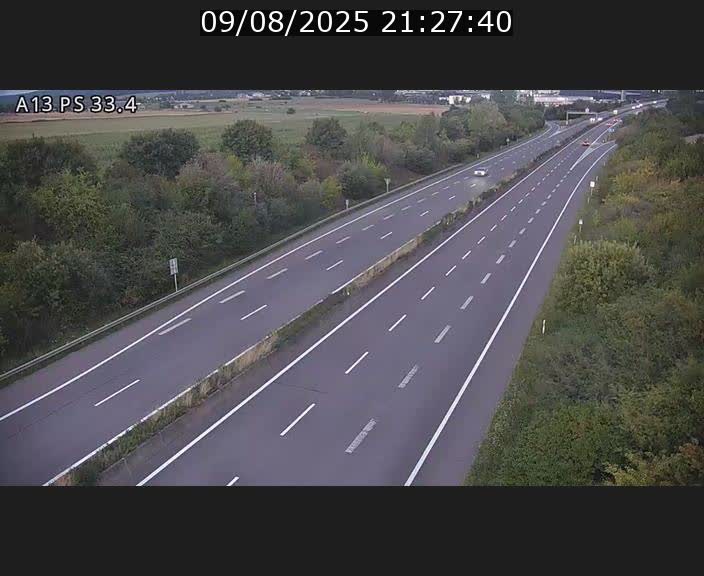 Webcam trafic sur A13 à hauteur de Mondorf-les-Bains en direction d'Altwies