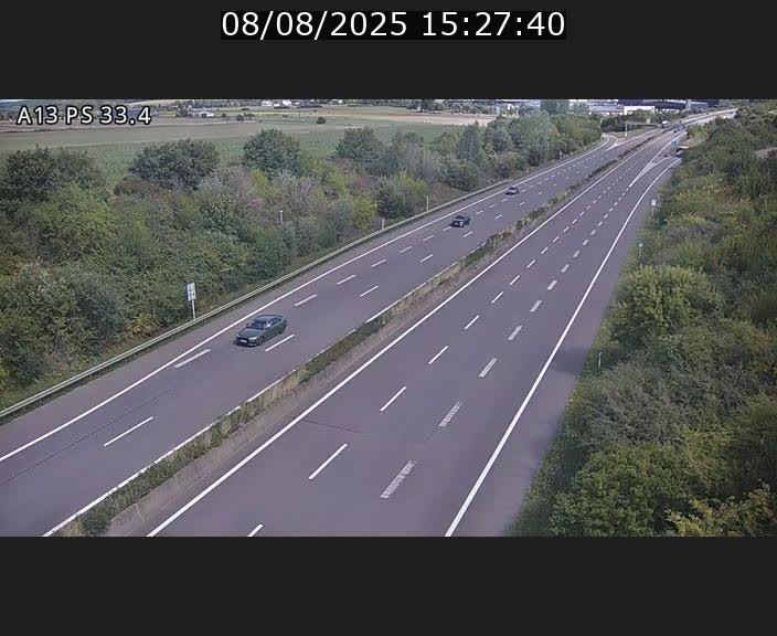 Webcam trafic sur A13 à hauteur de Mondorf-les-Bains en direction d'Altwies