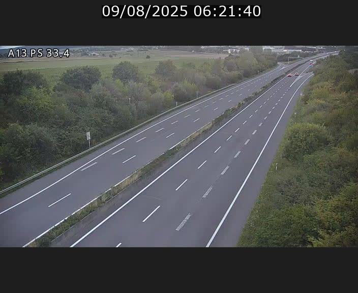 Webcam trafic sur A13 à hauteur de Mondorf-les-Bains en direction d'Altwies