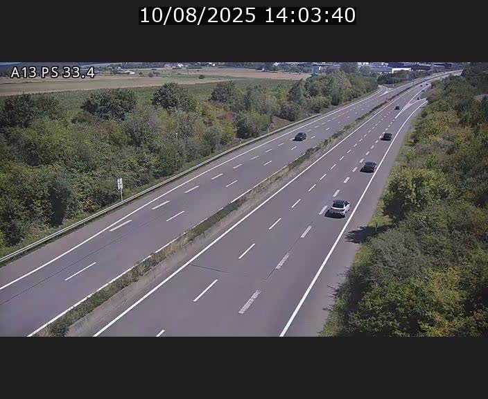 Webcam trafic sur A13 à hauteur de Mondorf-les-Bains en direction d'Altwies