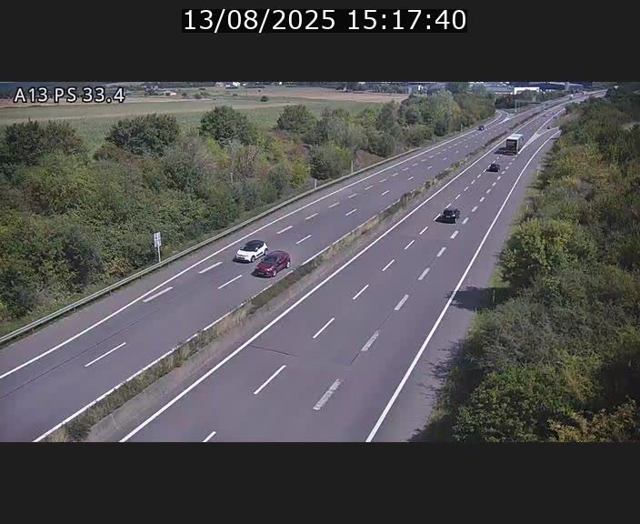 Webcam trafic sur A13 à hauteur de Mondorf-les-Bains en direction d'Altwies