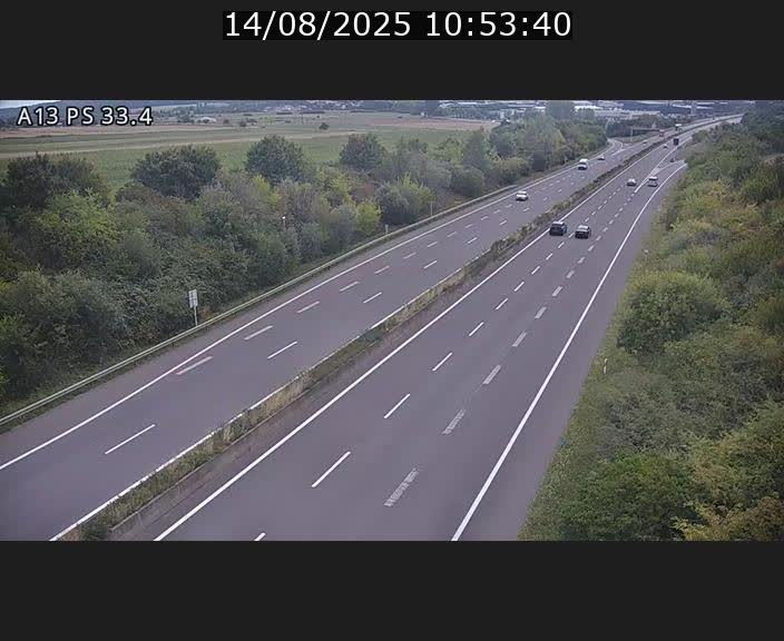 Webcam trafic sur A13 à hauteur de Mondorf-les-Bains en direction d'Altwies