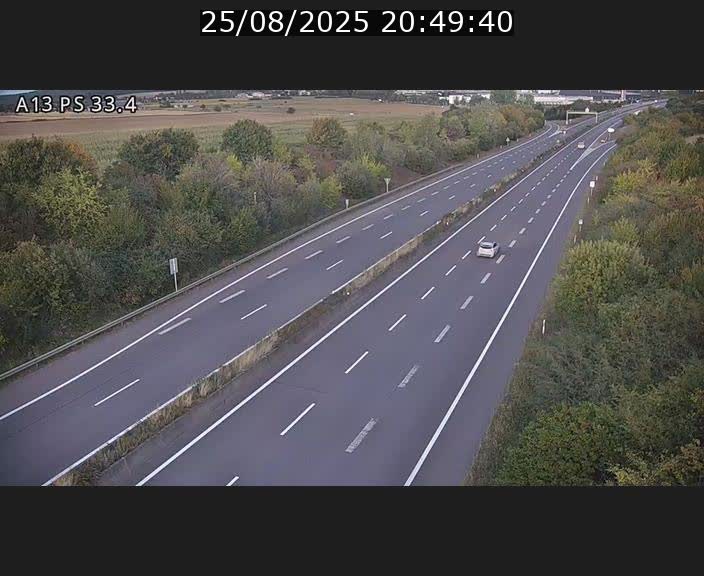 Webcam trafic sur A13 à hauteur de Mondorf-les-Bains en direction d'Altwies