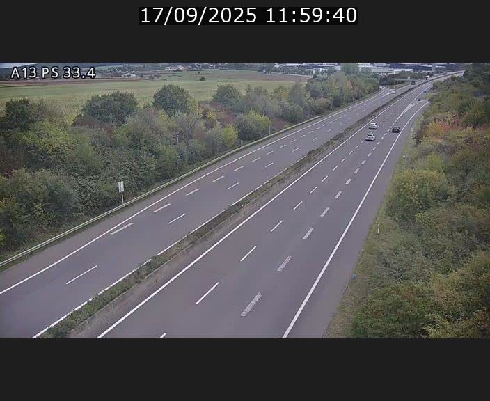 Webcam trafic sur A13 à hauteur de Mondorf-les-Bains en direction d'Altwies