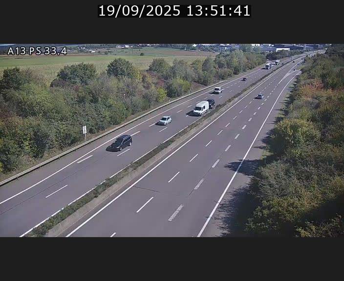 Webcam trafic sur A13 à hauteur de Mondorf-les-Bains en direction d'Altwies