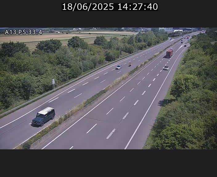 Webcam trafic sur A13 à hauteur de Mondorf-les-Bains en direction d'Altwies