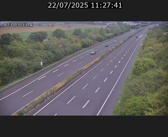 <h2>Webcam trafic sur A13 à hauteur de Mondorf-les-Bains en direction d'Altwies</h2>