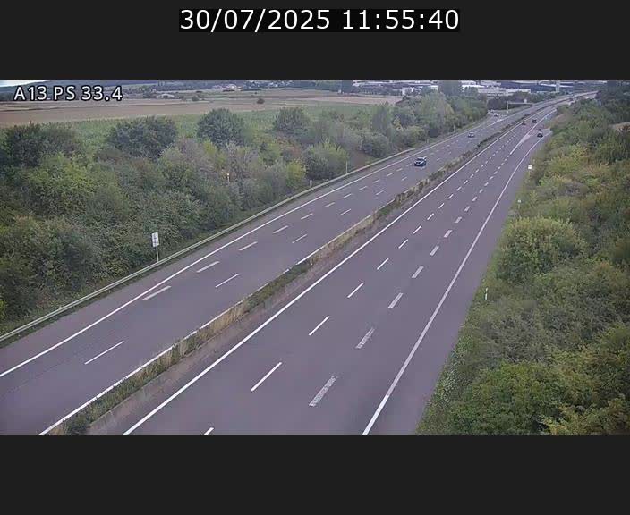 <h2>Webcam trafic sur A13 à hauteur de Mondorf-les-Bains en direction d'Altwies</h2>