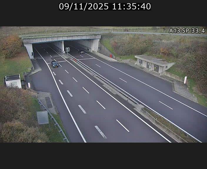 Webcam trafic sur A13 à hauteur d'Altwies en direction de Mondorf-les-bains et en provenance de l'Allemagne