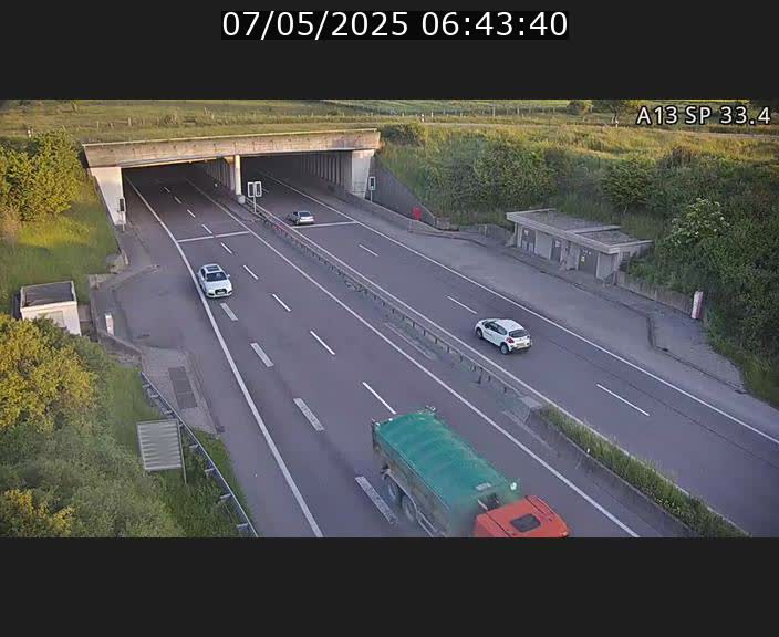 Webcam trafic sur A13 à hauteur d'Altwies en direction de Mondorf-les-bains et en provenance de l'Allemagne