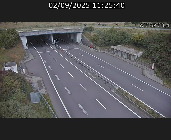 Webcam trafic sur A13 à hauteur d'Altwies en direction de Mondorf-les-bains et en provenance de l'Allemagne