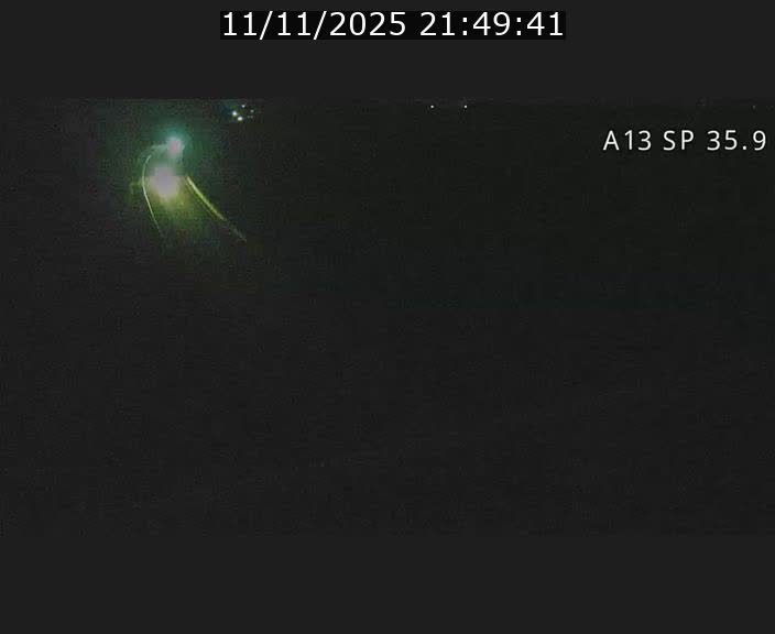 Webcam trafic sur A13 à l'entrée ouest du tunnel Markusbierg à Remerschen. Vue orientée vers Mondorf-les-Bains.