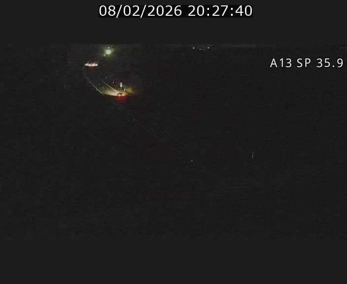Webcam trafic sur A13 à l'entrée ouest du tunnel Markusbierg à Remerschen. Vue orientée vers Mondorf-les-Bains.