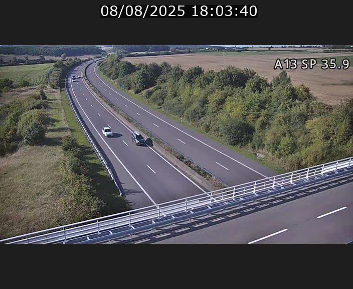 <h2>Webcam trafic sur A13 à l'entrée ouest du tunnel Markusbierg à Remerschen. Vue orientée vers Mondorf-les-Bains.</h2>