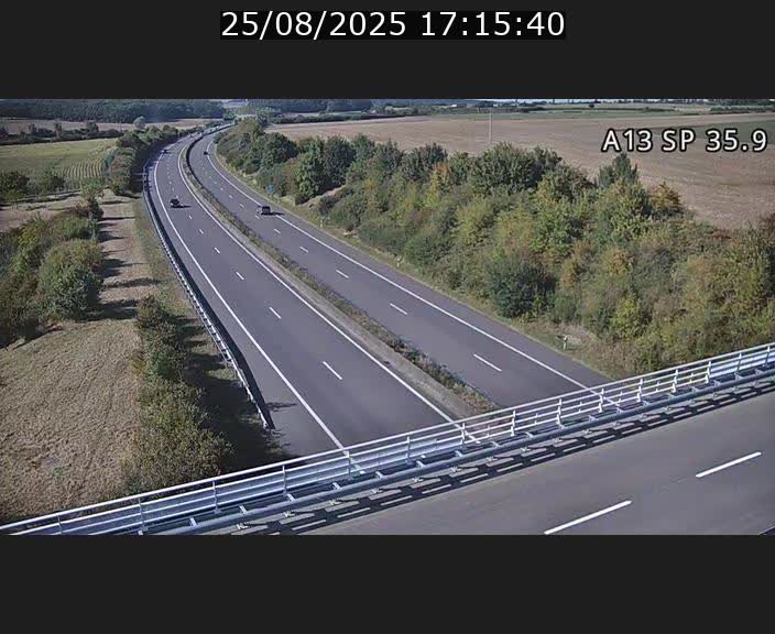 <h2>Webcam trafic sur A13 à l'entrée ouest du tunnel Markusbierg à Remerschen. Vue orientée vers Mondorf-les-Bains.</h2>