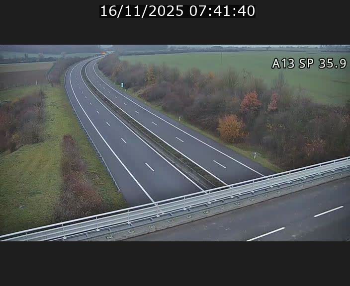 <h2>Webcam trafic sur A13 à l'entrée ouest du tunnel Markusbierg à Remerschen. Vue orientée vers Mondorf-les-Bains.</h2>