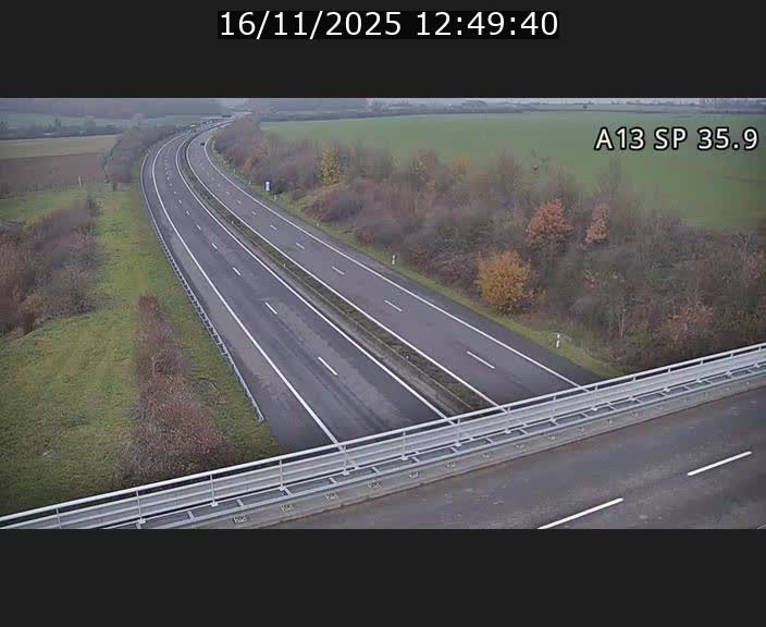 <h2>Webcam trafic sur A13 à l'entrée ouest du tunnel Markusbierg à Remerschen. Vue orientée vers Mondorf-les-Bains.</h2>