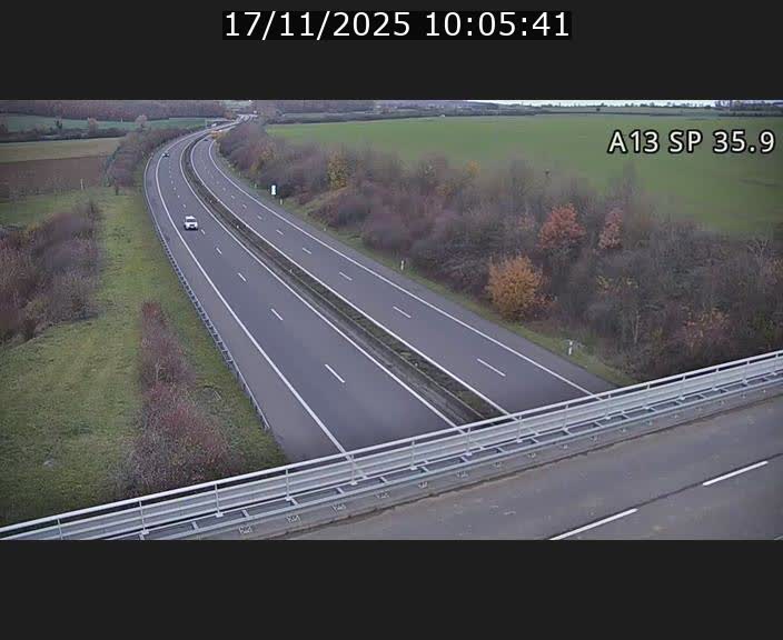 <h2>Webcam trafic sur A13 à l'entrée ouest du tunnel Markusbierg à Remerschen. Vue orientée vers Mondorf-les-Bains.</h2>