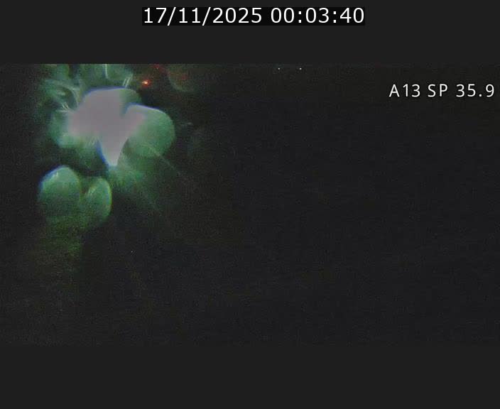 Webcam trafic sur A13 à l'entrée ouest du tunnel Markusbierg à Remerschen. Vue orientée vers Mondorf-les-Bains.