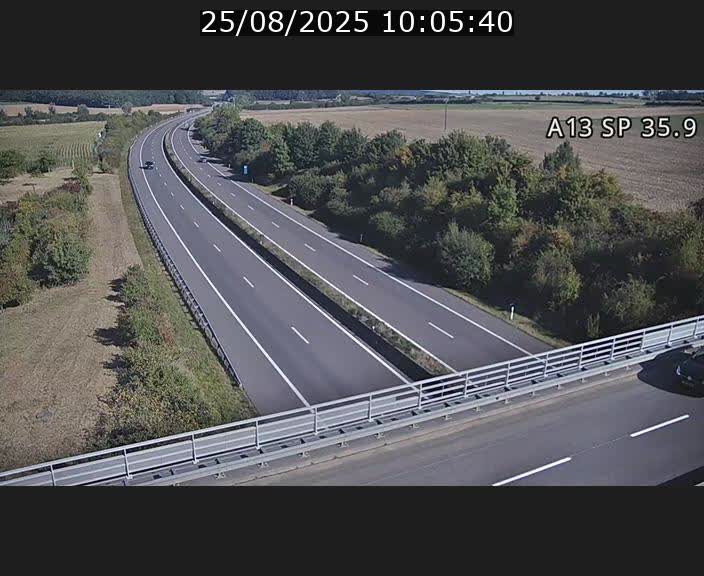 <h2>Webcam trafic sur A13 à l'entrée ouest du tunnel Markusbierg à Remerschen. Vue orientée vers Mondorf-les-Bains.</h2>