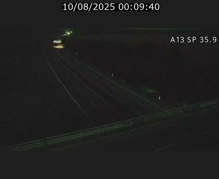 Webcam trafic sur A13 à l'entrée ouest du tunnel Markusbierg à Remerschen. Vue orientée vers Mondorf-les-Bains.