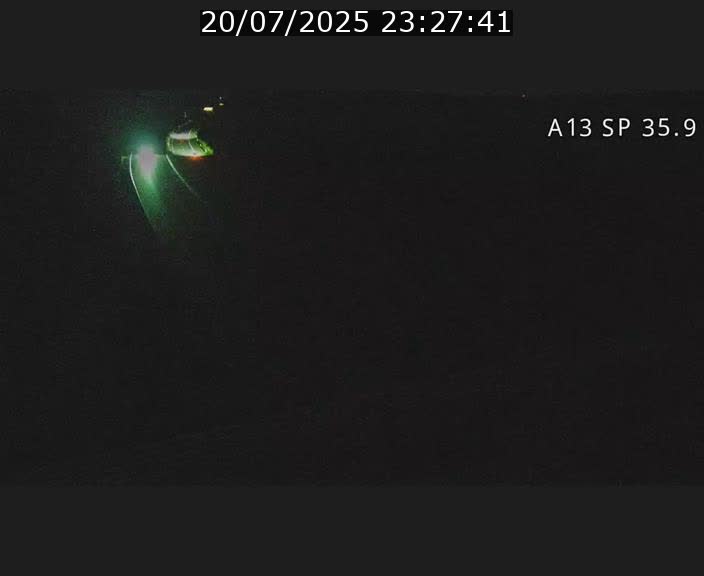 Webcam trafic sur A13 à l'entrée ouest du tunnel Markusbierg à Remerschen. Vue orientée vers Mondorf-les-Bains.