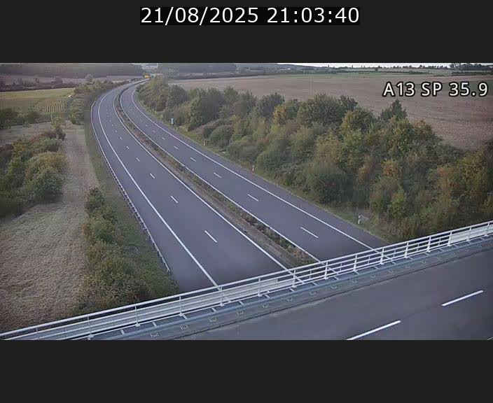 <h2>Webcam trafic sur A13 à l'entrée ouest du tunnel Markusbierg à Remerschen. Vue orientée vers Mondorf-les-Bains.</h2>