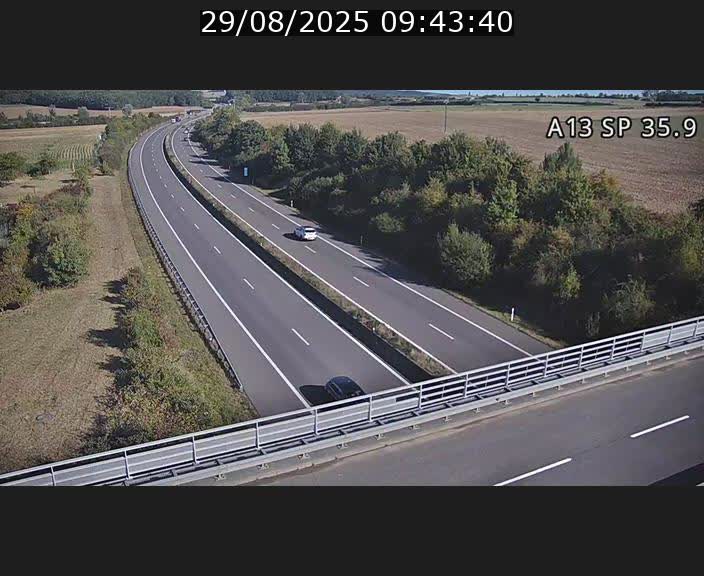 <h2>Webcam trafic sur A13 à l'entrée ouest du tunnel Markusbierg à Remerschen. Vue orientée vers Mondorf-les-Bains.</h2>