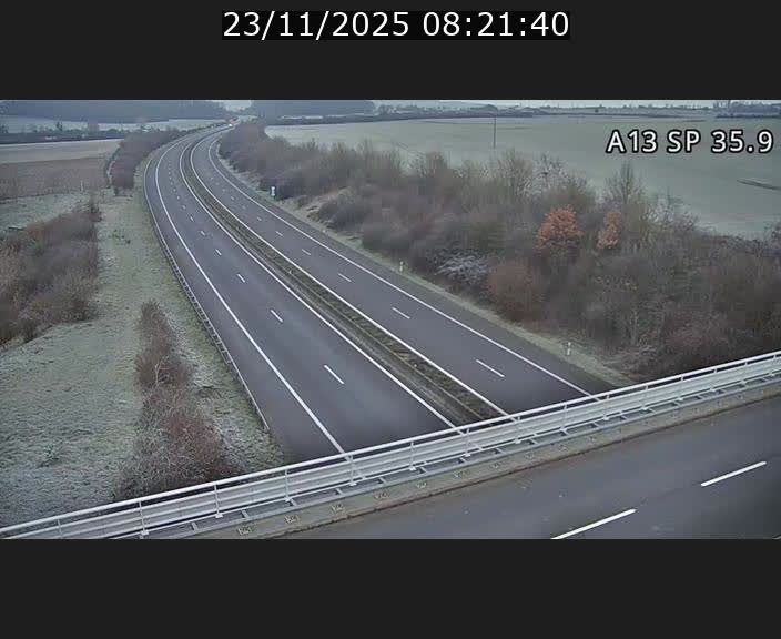 <h2>Webcam trafic sur A13 à l'entrée ouest du tunnel Markusbierg à Remerschen. Vue orientée vers Mondorf-les-Bains.</h2>