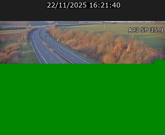 <h2>Webcam trafic sur A13 à l'entrée ouest du tunnel Markusbierg à Remerschen. Vue orientée vers Mondorf-les-Bains.</h2>