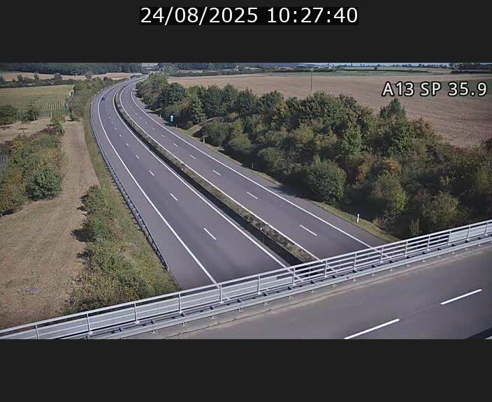 <h2>Webcam trafic sur A13 à l'entrée ouest du tunnel Markusbierg à Remerschen. Vue orientée vers Mondorf-les-Bains.</h2>