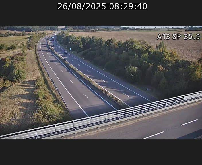 <h2>Webcam trafic sur A13 à l'entrée ouest du tunnel Markusbierg à Remerschen. Vue orientée vers Mondorf-les-Bains.</h2>