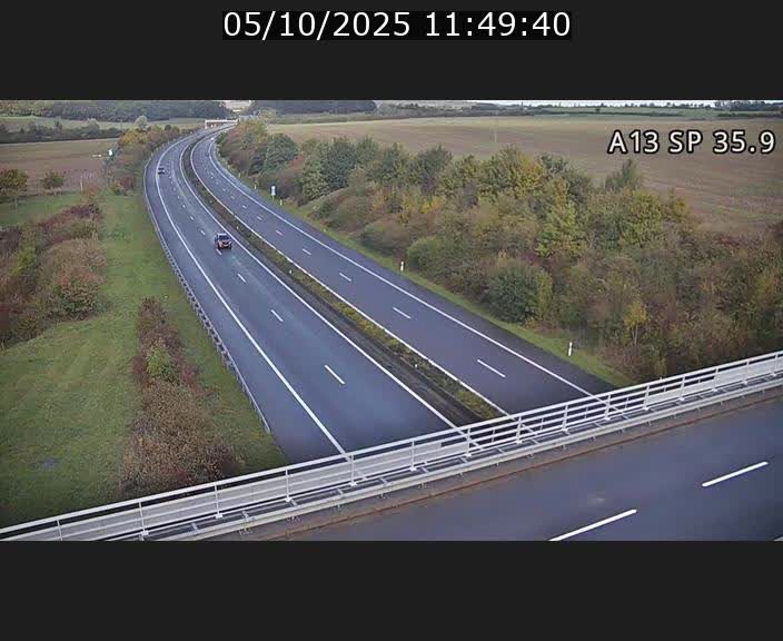 <h2>Webcam trafic sur A13 à l'entrée ouest du tunnel Markusbierg à Remerschen. Vue orientée vers Mondorf-les-Bains.</h2>