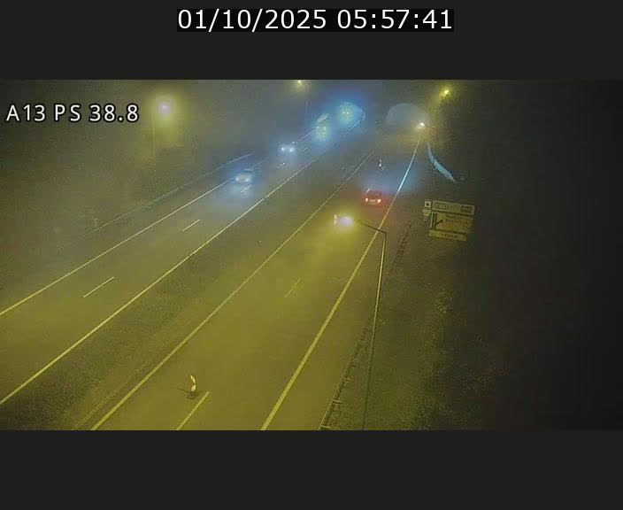 <h2>Webcam autoroute A13 à l'entrée ouest du tunnel Markusbierg à Schengen. Vue orientée vers Mondorf-les-Bains</h2>