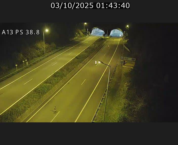 <h2>Webcam autoroute A13 à l'entrée ouest du tunnel Markusbierg à Schengen. Vue orientée vers Mondorf-les-Bains</h2>