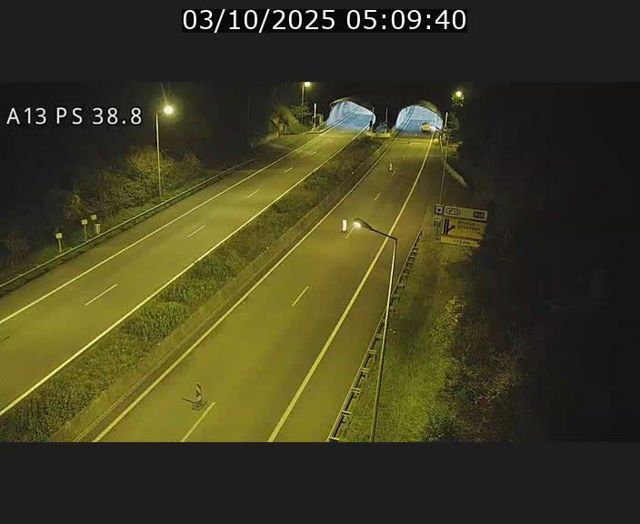 <h2>Webcam autoroute A13 à l'entrée ouest du tunnel Markusbierg à Schengen. Vue orientée vers Mondorf-les-Bains</h2>