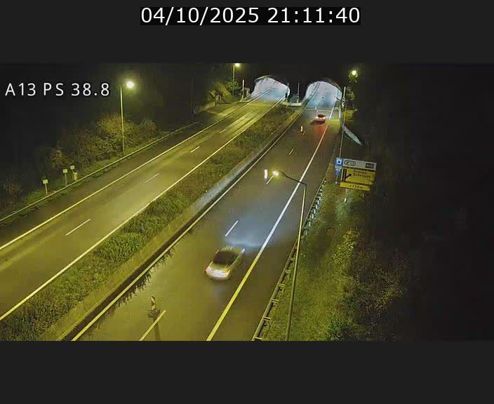 <h2>Webcam autoroute A13 à l'entrée ouest du tunnel Markusbierg à Schengen. Vue orientée vers Mondorf-les-Bains</h2>
